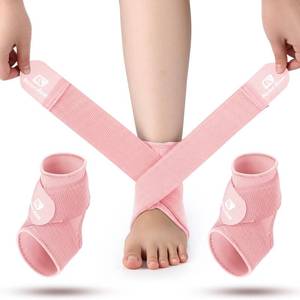 lot 2716 image: Honoson 2 Pcs Ankle Brace Kid Breathable Neoprene Ankle Support Compression Sleeve Achilles Tendonitis Relief Elastic Foot Brace with Adjustable Wrap for Sprained Plantar Fasciitis(Pink,S) - Retail $25