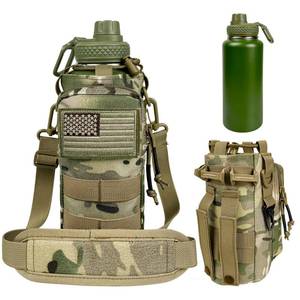 lot 2734 image: AIKOTOO 32 oz Insulated Water Bottle with Sleeve - Tactical Stainless Steel Gym Water Bottles for Men, Sports Water Bottle for Hiking Camping Outdoor with Camo Pouch - Retail $28