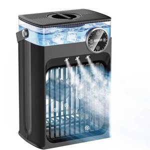 lot 2748 image: Portable Air Conditioners, 4 in 1 Evaporative Air Cooler with 1200ML Tank, Queit Cooling Fan with Remote Control, 2-8H Timer, 3 Modes &amp 8 LED Lights, Personal AC Unit for Bedroom, Office and Camping - Retail $71