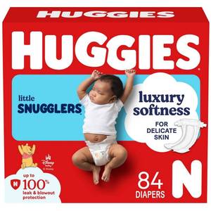 lot 2768 image: Huggies Little Snugglers Diapers - Newborn - 84ct - Retail $30