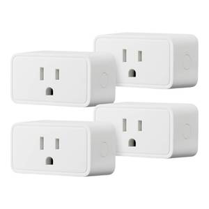 lot 2798 image: Amazon Basics Smart Plug, Works with Alexa Only, Voice Control, Remote APP Control, Schedule, Compact Design, Versatile, 2.4 GHz Wi-Fi, No Hub Required, 4-Pack, White - Retail $26