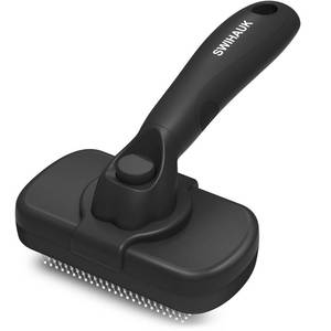 lot 2813 image: Swihauk Self Cleaning Slicker Brush for Dogs & Cats - Skin Friendly Deshedding and Grooming Brush for Haired Pets, Pet Supplies Accessory, Black - Retail $17