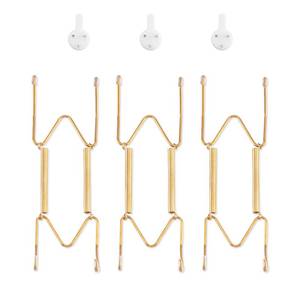 lot 2816 image: Bilillo 3 Pack Plate Hangers for The Wall, Suitable for 6-8 inch Art Plate, Stainless Steel Invisible Heavy Duty Wire Plate Holder with Wall Hooks, Plate Hangers for Displaying Plates, Platter, Dish - Retail $10