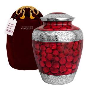 lot 2836 image: Trupoint Memorials Extra Large Urn for Ashes Adult Male or Female Up to 300 lbs, Cremation Urns for Human Ashes, Funeral Memorial Urns for Men & Women, Red - Retail $77