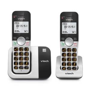 lot 2847 image: VTech DECT 6.0 Cordless Phone, 2-Handset Interference-Free Sound, Large Backlit Display, Big Buttons, Caller ID  VG231-2 - Retail $45