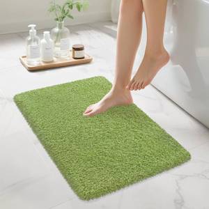 lot 2849 image: MondayRug Bathroom Rugs Non Slip 24x16, Absorbent Bath Mats Quick Dry, Shaggy Microfiber Bath Rugs, Extra Soft Plush, Machine Washable Bath Mats for Bathroom Floor, Tub and Shower, Green - Retail $8