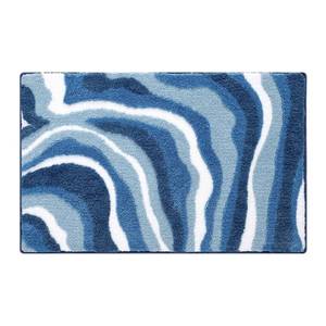 lot 2861 image: Ankah Luxurious Nordic Bathroom Rug, Extra Soft Fluffy Bath Mat, Absorbent, Non-Slip, Easy to Care and Fast Drying, Modern Style Marble Pattern Shower Rug, Home Decor Accessories, 17.3x29.9, Blue - Retail $19