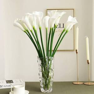 lot 2869 image: grtefhu 12 Piece 26 Calla Lily Artificial Flowers,Real Touch Long Stem Faux Calla Lillies for Tall Vases,Indoor Wedding Office Home Decor (White) - Retail $41