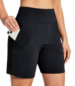 lot 2883 image: Heathyoga 7 Swim Board Shorts Women Strechy High Waisted Beach Shorts for Women with Liner Quick Dry Bathing Suit Bottoms Black XL - Retail $35