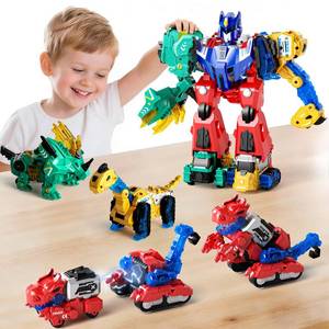 lot 2891 image: Dimoarch Magnetic Dinosaur Transforming Robot Toys, 6-in-1 Dino Construction Trucks for Kids, Magnetic Car Toys for Boys Girls Age 3 4 5 6 7 8, STEM Educational Christmas Building Gift - Retail $28