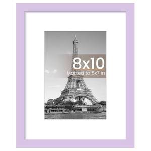 lot 2892 image: upsimples 8x10 Picture Frame, Display Pictures 5x7 with Mat or 8 x 10 Without, Wall Hanging Photo Frames, Purple, 1 Pack - Retail $9