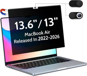 lot 2895 image: Peslv Magnetic Privacy Screen for Macbook Air 13.613 Inch (2022-2026, M2, M3, M4, M5), Removable Matte Anti Glare Blue Light Protector Private Security Filter for 13.6inch Mac Laptop Computer - Retail $24