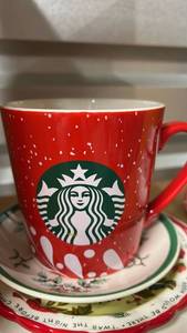lot 40354 image: Starbucks Holiday Red Christmas Mug with White Dots
