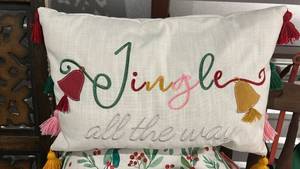 lot 40362 image: Jingle All The Way Christmas Holiday Decorative Throw Pillow