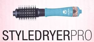 lot 1042 image: Calista StyleDryer Pro Custom Blowout 2-in-1 Styling Tool Blow Dryer and 2  Styling Brush (Open Box) Blue