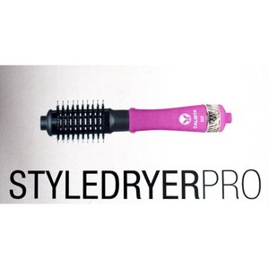 lot 1043 image: Calista StyleDryer Pro Custom Blowout 2-in-1 Styling Tool Blow Dryer and 2  Styling Brush (Open Box) Dark Pink