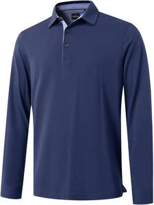 lot 1077 image: 3XL Mens Business Long and Short Sleeve Polo Shirts Mercerized Cotton Blend Casual Stylish Collared Shirts