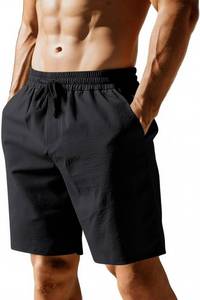 lot 1089 image: Mens Summer Beach Shorts with Elastic Drawstring Waist Lightweight Breathable Casual Short for Men Size Small Black
