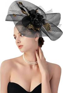 lot 1093 image: dressfan Womens Fascinator Church Derby Hats 20s Vintage Feather Headband for DerbyWeddingChurchTea Party