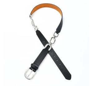 lot 1109 image: RISANTRY Black Belt for Women Silver Buckle with Metal Ring Link Decoration Perfect for Jeans and Casual Outfits. XL