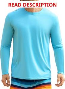 lot 1117 image: Angel season Mens Rash Guard Shirts UPF 50 Long Sleeve Swim Shirts Quick Dry UV Sun Protection Lightweight 2XL color is Orange