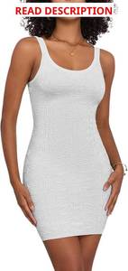 lot 1124 image: ZAFUL Hot Pink Womens 2025 Summer Mini Tank Dresses Knit Sleeveless Slim Fit Crewneck Petite Party Club Short Bodycon Pencil Dress Medium, Photo for Reference, Dress is Pink