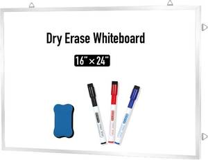 lot 1125 image: Whiteboard, 16 24 inches Magnetic Dry Erase Whiteboard for Wall, Portable Presentation Board for Home, Office, Including Markers, Eraser and Hanging Hardware