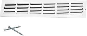lot 1199 image: Howeall 26 x 4Duct Opening Size Steel Return Air Grille, Air Return Vent Cover for Ceiling and Sidewall - HVAC Air Vent Covers