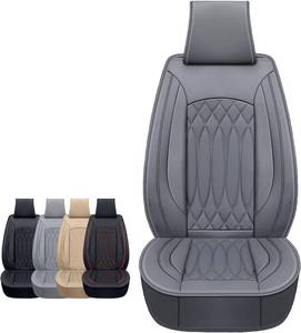 lot 1252 image: $111 Car Seat Covers Full Set with Waterproof Faux Leatherette Universal Fit for Most Cars SUV Pick-up Truck-Front-(Grey) Four Pieces, See Photos