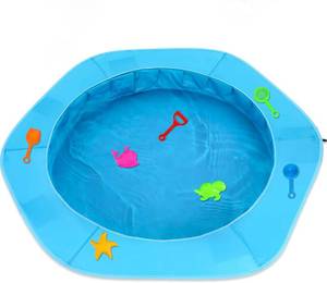 lot 1284 image: Gemscream Hexagon Beach Pool, 71 x 71 x 6 Inches Beach Puddle for Toddler, Portable Puddle Pool Easy Fold Up, for Babies,Girls,Boys,Infants and Toddlers