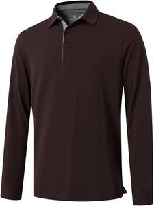 Men's Business Long and Short Sleeve Polo Shirts Mercerized Cotton Blend Casual Stylish Collared Shirts Medium