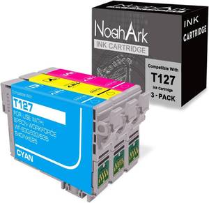 lot 1300 image: NoahArk 3 Packs T127 Remanufacture Ink Cartridge Replacement for Epson 127 T127 use for Workforce 545 845 645 WF-3540 WF-3520 WF-7010 WF-7510 WF-7520 NX530 NX625 Printer (1 Cyan,1 Magenta,1 Yellow)