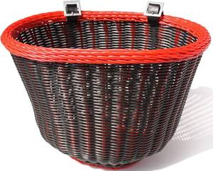 lot 1323 image: Adult Front Handlebar Bike Basket, All Weather, Water Resistant, Adjustable Leather Straps