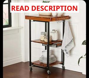 lot 1340 image: Oasis Acacia Wood Rectangular Folding Kitchen Cart With Drawer, Color is White See Extra Photos