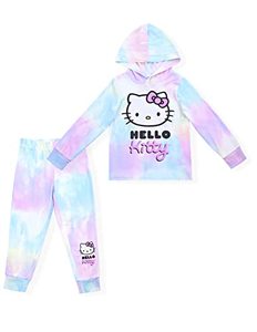 lot 1375 image: Hello Kitty Girls  Hoodie and Jogger Set for Toddler, Little and Big Kids   Multicolor 3T