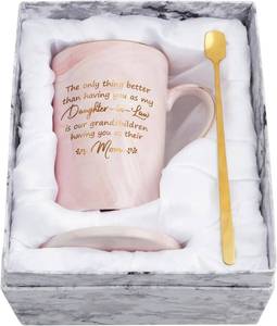 lot 1406 image: YHRJWN Mothers Day Gifts for Daughter in Law Gifts from Mother-In-Law, Daughter-in-Law Christmas Birthday Gift, 14Oz Pink