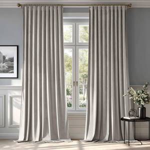 lot 23284 image: MIULEE Silver Gray Velvet Curtains 84 inches 2 Panels - Luxury Room Darkening Window Drapes for Bedroom Living Room Thermal Insulated Super Soft Blackout, Back Tab Rod Pocket Pinch Pleated, W52 x L84 - Retail $260