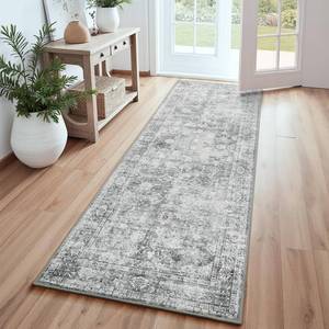 lot 23313 image: RUGICI 2x6 Washable Runner Rug, Non-Slip Hallway Runner Rugs, Low Pile Vintage Area Rug for Kitchen Hallway Entryway Bathroom Bedroom Carpet, Grey - Retail $18