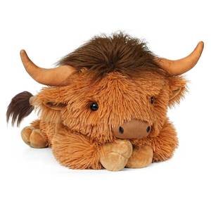 lot 23331 image: WDXDSOB Weighted Highland Cow Stuffed Animals, 4.2 Lbs Weighted Highland Cow Plush for Kids & Adults, 21.6 Inch Large Cattle Pillow Toy Gift for Christmas Birthday Gift - Retail $34