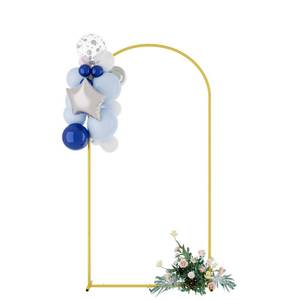 lot 24822 image: UDEAR 6.6FT Metal Arch Backdrop Stand,for Wedding Backgrounds Climbing Plants Event Decorations Outdoor Ceremonies,Gold - Retail $23