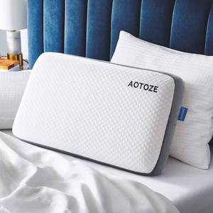 lot 24828 image: AOTOZE Best Firm Memory Foam Pillow, 28 x 15 x 4.5 inch, CertiPUR-US Certified, Breathable, Washable Pillowcase, 3-Year Warranty - Retail $43