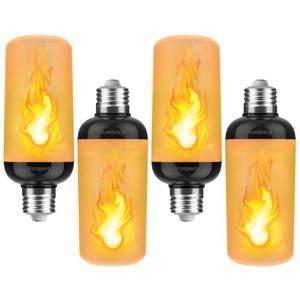 lot 24836 image: Hompavo Gen2 LED Flame Light Bulbs, Like Real Fire 4-Mode Flickering Light Bulbs with Upside Down Effect, E26 Flame Bulb for Halloween Christmas Party Patio Porch Home Indoor & Outdoor Decorations, 4 - Retail $37