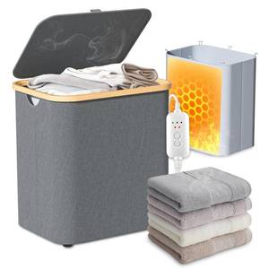 cocozywarm Towel Warmer & Laundry Basket 2-in-1, Foldable Towel Warmer for Bathroom with Removable Heating Bag, 20/40/60Mins Fast Heating, Auto Shut-Off, Fits 3 Large Towels Blankets, Ideal Xmas Gift - Retail: $50