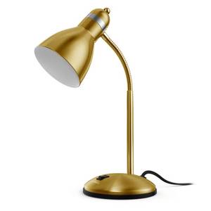lot 24841 image: LEPOWER Metal Desk Lamp, Adjustable Goose Neck Table Lamp, Eye-Caring Study Desk Lamps for Bedroom, Study Room and Office (Gold) - Retail $23
