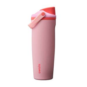 Owala FreeSip Sway Insulated Stainless Steel Water Bottle with Two-Way Spout, Built-In Straw and Bucket Handle, Made for Travel, School, and Sports, 30oz, BPA Free, Leak Proof, Pink Angel Food Cake - Retail: $35