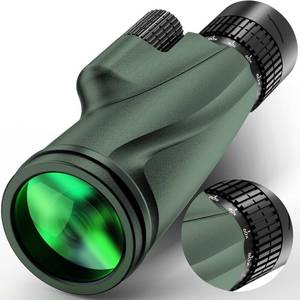 lot 24867 image: Monocular Telescope 80 x 100 High Powered Monoculars for Adults with Tripod, Monocular for Smartphone Suitable for Bird Watching Larger Vision Monoculars for Adults with BAK4 Prism & FMC Lens Green - Retail $18