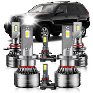 lot 24873 image: HUOKEDS for Jeep Grand Cherokee 1999-2010 Fog Lights Bulbs Combo, 6pcs Super Bright 6000K White Multi Beam and Fog Lights Blubs Package - Retail $77