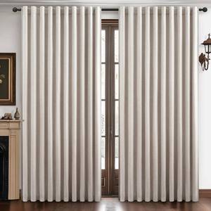 lot 24881 image: Blackout Curtains 60 Inches Extra Wide Natural Linen Curtains 84 Inch Length for Living Room, Pleated Farmhouse Bedroom Thermal Drapes for Winter Thick Window Energy Efficient 60W x 84L 2 Panels - Retail $72