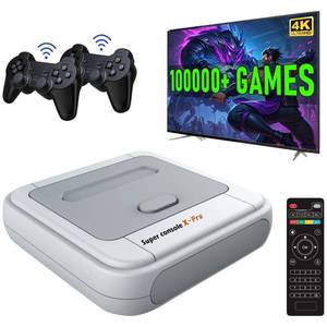 lot 24885 image: Kinhank Super Console X Pro with 100000 Games,TV & Game System in 1, Mini Retro Game Consoles for 4K HDAV Output,Compatible with 63 Emulators,2 Game Controllers - Retail $100