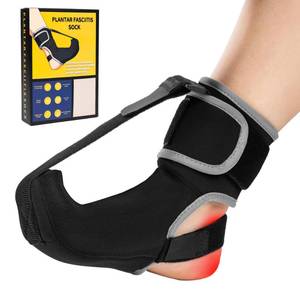 lot 24913 image: CHJOD Plantar Fasciitis Night Splint Sock - Adjustable Planter Facetious Relief Brace for Women Men,Soft Plantar Fascia Boot for Sleeping,Support Relief Foot Drop Achilles Tendonitis Relief Day Night - Retail $9